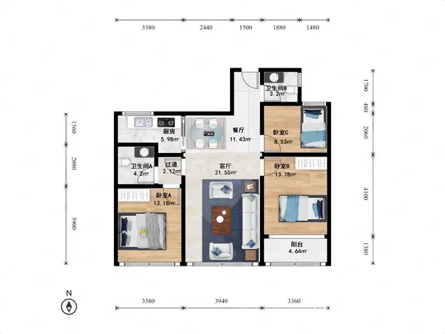 拎包入住新塘精装修245.00万元南 - 图片 12