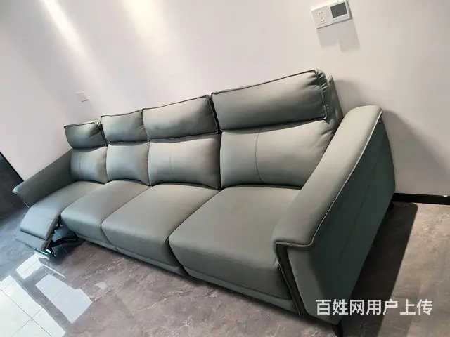 全新真皮沙发转让，带电动座椅位 - 图片 1