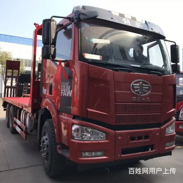 解放J6三轴前四后四平板车 拉200大挖机拖板车厂 - 图片 11