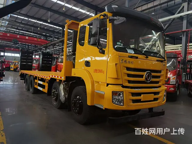 国六东风前四后八平板车价格 拖35吨钻机挖机运输车 - 图片 2