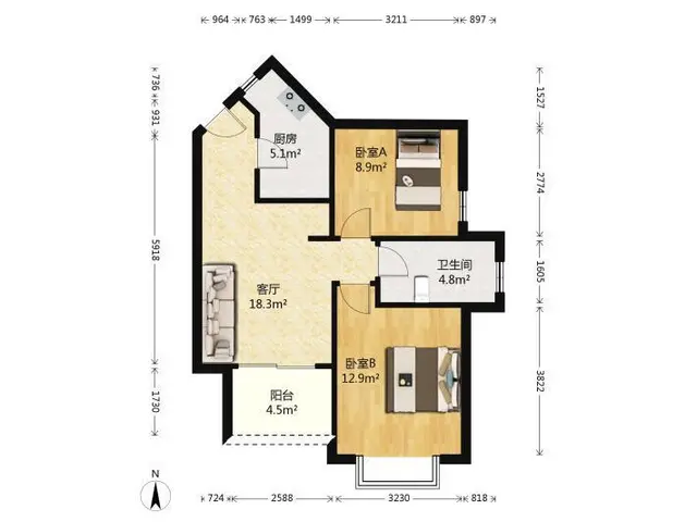 广济南路地铁口 精装两室 彩香一村 石路商圈 烽火路 随时看 - 图片 8