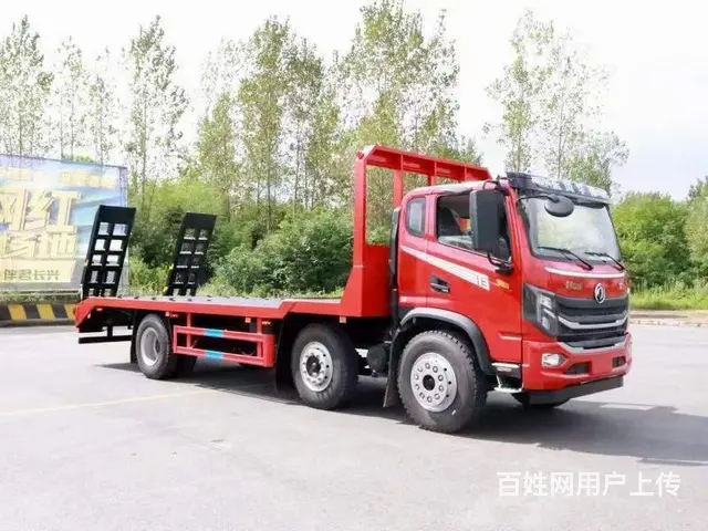国六东风华神三轴平板车　拉200挖掘机工程设备拖车 - 图片 3