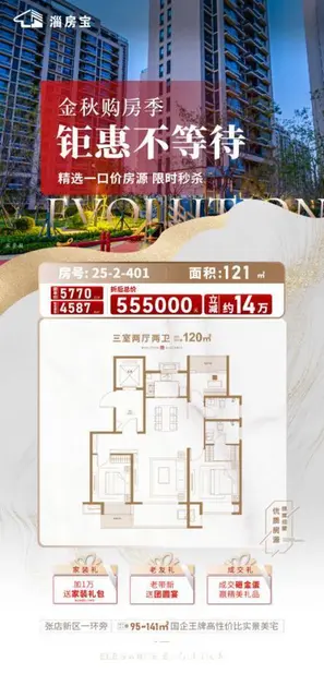 张店可以零首付孝妇河湿地旁总价55万 - 图片
