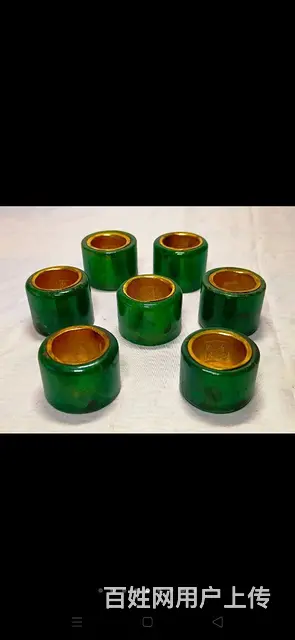 漆器木藏宝盒珍藏包金老翡翠扳指一盒 - 图片 3