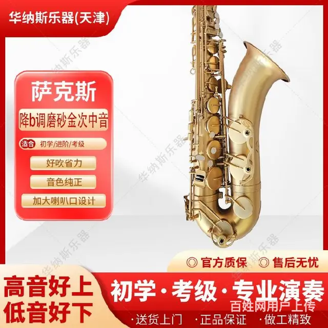 山东哑光金降b调次中音萨克斯,初学者 - 图片 1