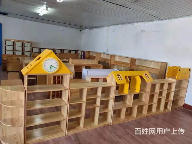 幼儿园儿童玩具收纳柜置物架口杯架书包柜实木柜子 - 图片 6