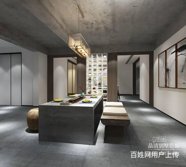 极简高级灰风格470平米常州别墅装修案例 - 图片 3