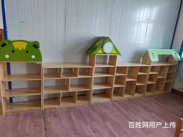 幼儿园儿童玩具收纳柜置物架口杯架书包柜实木柜子 - 图片 3