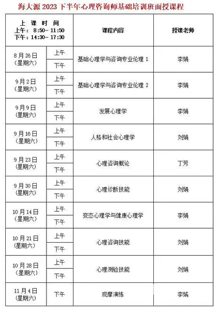 【开课啦】2023下海南心理咨询师基础培训班开课啦 - 图片 1