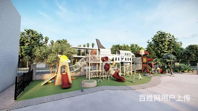 幼儿园木质组合滑梯 - 图片 2