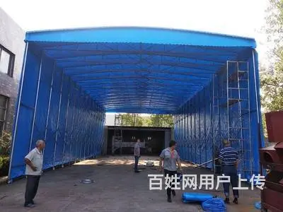 大型推拉雨棚仓库棚伸缩蓬篮球棚收缩帐篷移动遮阳棚活 - 图片 1