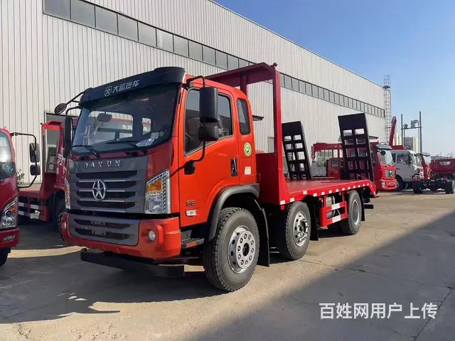 国六三轴平板车　拉150挖机拖板车不超重便宜车型 - 图片 5