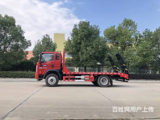 重汽王牌平板车　拉6-15吨挖机收割机拖车　包上牌 - 图片 4