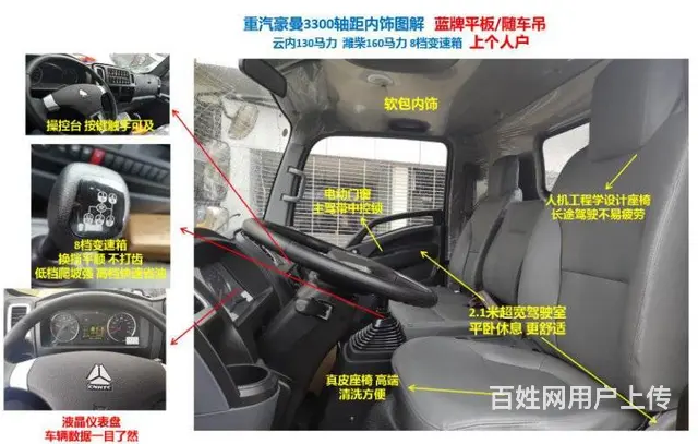 可分期 蓝牌重汽豪曼拖板车 拖60 75挖掘机平板 - 图片 2